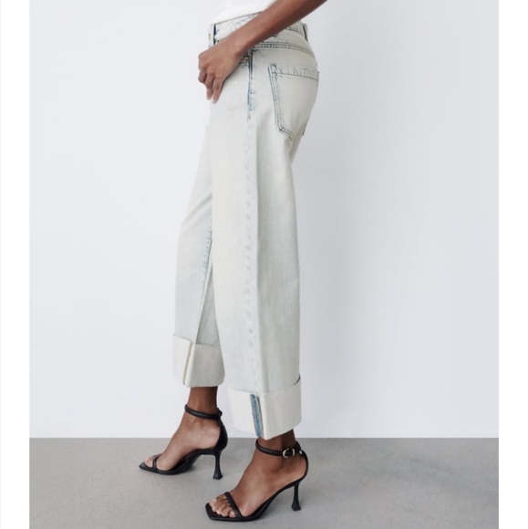 Zara Z1975 Cuffed Jeans - size 6/28 - Picture 2 of 11